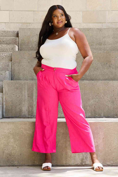 Pleated Detail Linen Pants