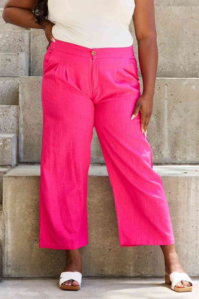 Pleated Detail Linen Pants